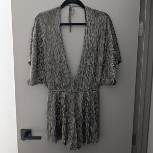 Tobi Silver Metallic Romper